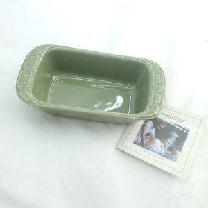 Longaberger 3162060 Sage Woven Traditions Ceramic Glossy Loaf Dish Small